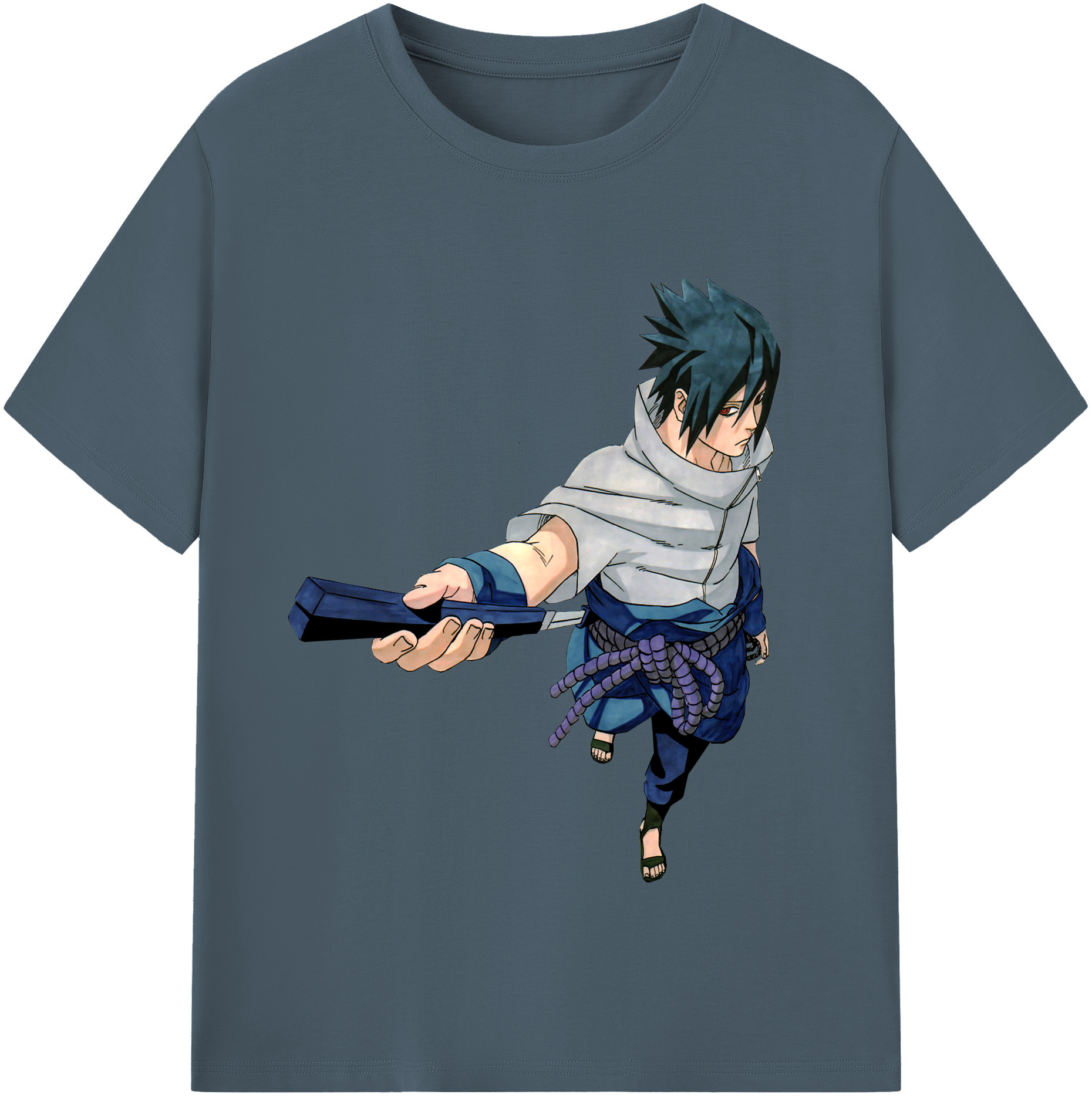 （画像用） NARUTO -ナルト- うちは サスケ Uchiha Sasuke 綿100％半袖Tシャツ（フロントプリント）